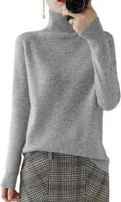 【新品未開封】 タートルネック ニット セーター 2XLサイズ グレー