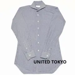 UNITED TOKYO 長袖ワイシャツ ギンガムチェック ブルー ホワイトのサムネイル