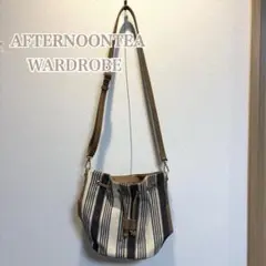 【AFTERNOON TEA WARDROBE 】ストライプ ショルダーバッグ