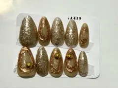 現品ネイルチップ　金　ゴールドミラーネイル 振袖　着物　卒業式　入学式