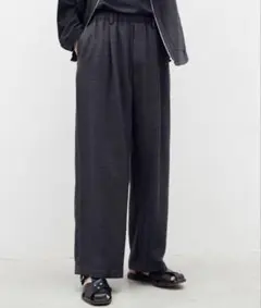 【LIDNM】LIGHT TWEED EASY TROUSERS S グレー
