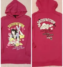 LISTENFlavor　SATISFACTION グラフィックパーカー ピンク
