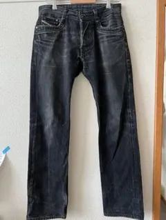 DIESEL FADED BLACK STRAIGHT DENIM PANTS