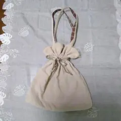 アースミュージック&エコロジー　コーデュロイリバーシブルバッグ　チェック