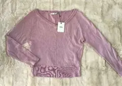 ★新品★未使用 GRL(グレイル)薄紫 Vネック クロップドニット