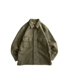 【美品】USED 00s ウールシャツ CPO ジャケット ベージュ 起毛シャツ