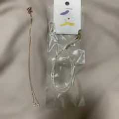 ゴールドメッキ パール風ビーズ ネックレス