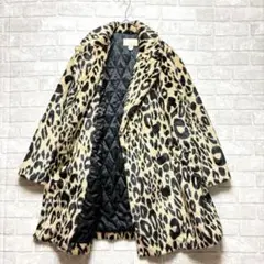 H&M フェイクファーコート S レオパード ヒョウ柄 高級感 ギャル 個性的のサムネイル