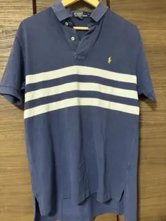 Polo by Ralph Lauren ネイビー ストライプ ポロシャツ M