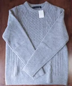 【未使用】martinique gent's　ケーブル柄　クルーネック　ニット