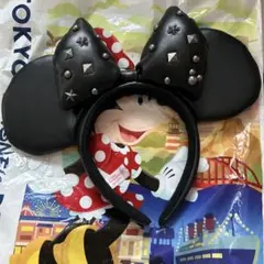 ディズニー　カチューシャ　ミニー　スタッズ　レザー調