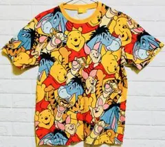 DISNEY(ディズニー)プーさんと仲間達 総柄 Tシャツ 半袖 男女兼用