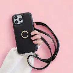 iPhone14 ケース カード収納ケース スマホリング付き お洒落ケース