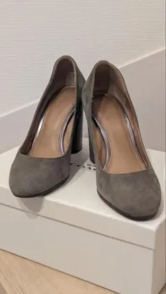 『美品』COACH コーチ グレー スエード プレーンパンプス 10cmヒール