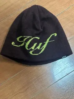 ブラウン ニットビーニー ロゴ入り