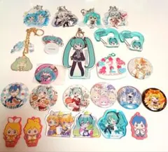 初音ミク 鏡音リン鏡音レン　アクリルキーホルダー 缶バッジ
