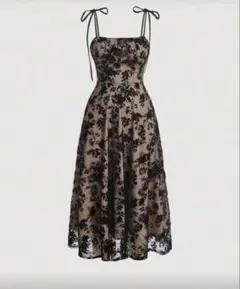 SHEIN MOD 花柄プリント メッシュオーバーレイ キャミドレス