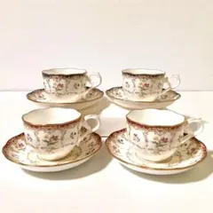 未使用 Noritake JOLI PETALE 4462カップ&ソーサー4客