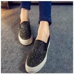 即購入OK‼️AZBRO スパンコール デコ スリップアドオン スニーカー