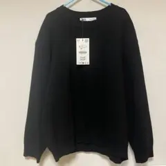 新品タグ付き ZARA 黒ニット S 肩パッド付き　ゆったりニット