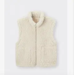 美品★GU★ファーベスト　カーリーフリースジップベスト　L