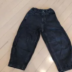 GU ダークグレー バレルレッグパンツ 120