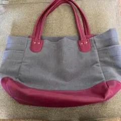 DECoy グレー ピンク トートバッグ