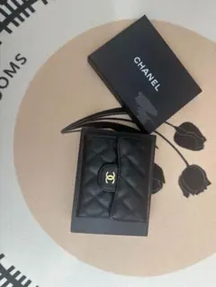 CHANEL マトラッセ 三つ折りミニウォレット ブラック キャビアスキンのサムネイル