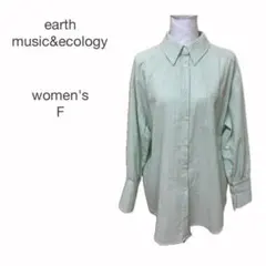earth music＆ecology シャツ ブラウス 長袖 F グリーン系