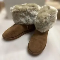 【新品】ムートンブーツ ブラウン ファー付き
