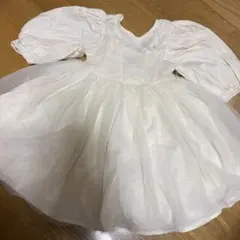 アイボリー フリル付き ワンピース