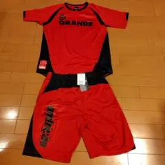 GRANDE FPサッカーウェアセット Mサイズ レッド/ブラック　上下セット