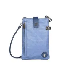 【美品中古】ブルー　パスポートサイズショルダーバッグ Alive 4306