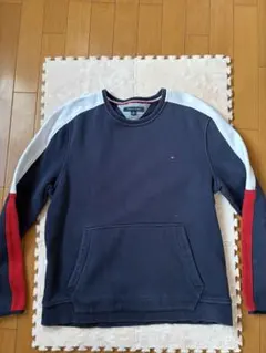 トミーヒルフィガー トレーナー XL 紺 バックロゴ ストリート