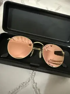 Ray-Ban ピンクレンズ ゴールドフレーム サングラス