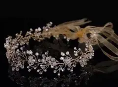 ウェディング　ヘッドドレス　小枝 ヘッドパーツ　ビジュー