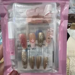 ネイルチップセット リボン・星デザイン