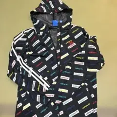 adidas ナイロンジャケット 総柄 マルチカラー