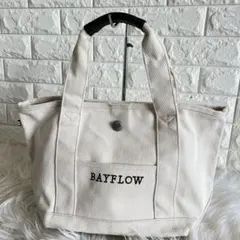 BAYFLOW ベイフロー　トートバッグ キャンバス地 ロゴ刺繍のサムネイル