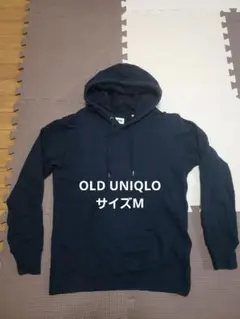 OLD UNIQLO　スウェットプルパーカー サイズM　ブラック　y2k　短丈