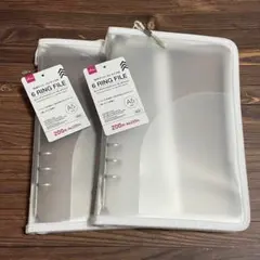 新品 6 リングファイル ホワイト 白 2個 ダイソー DAISO シール帳 a