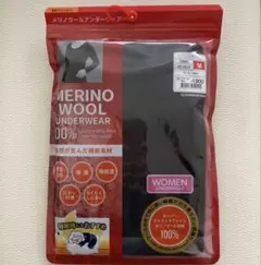 ワークマン　メリノウール100 長袖クルーネックT ブラックM レディース　新品