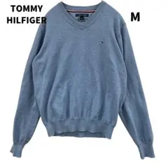 トミーヒルフィガー　メンズニット　セーター　青　M　プレミアムコットン【1875