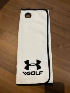 UNDER ARMOUR GOLF ゴルフタオル ホワイト ブラック ハトメ付き