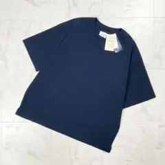 新品 SHELTECH リネン混半袖Tシャツ ネイビー サイズM*GD157