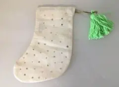 Merimeri メリメリ ファブリックくつ下ギフトバッグ クリスマス飾り 緑