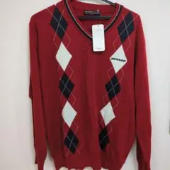 DUNLOP Vネックニット Lサイズ