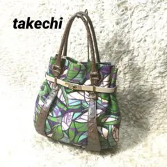 Takechi オーストリッチ ナイロン レザー ハンドバッグ カデナ 肩掛け可のサムネイル