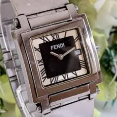 稼動 FENDI クォーツ レディース 腕時計 スクエア 純正ベルト 箱付き