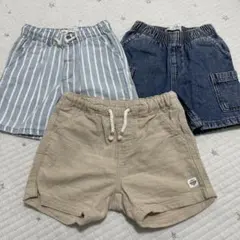 【美品】ZARA H&M ベビー　デニム　ハーフパンツ　ズボン　ストライプ
